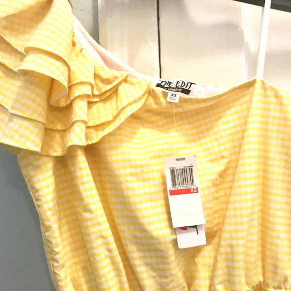 The Edit Gingham One-Shoulder Sun Dress XS - Picture 4 of 5